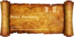 Makó Barbara névjegykártya